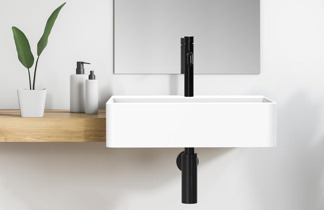 Clearlite Calls Our Bluff - White bathroom sink with mirror